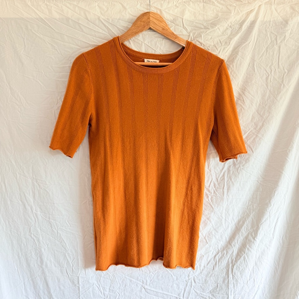 Rust Short Sleeve Knit Top